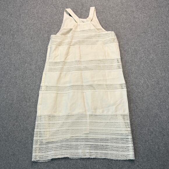 Women's Ann Taylor Loft Linen Blend and Lace Cream Sundress Size 2 NEW - Picture 6 of 9